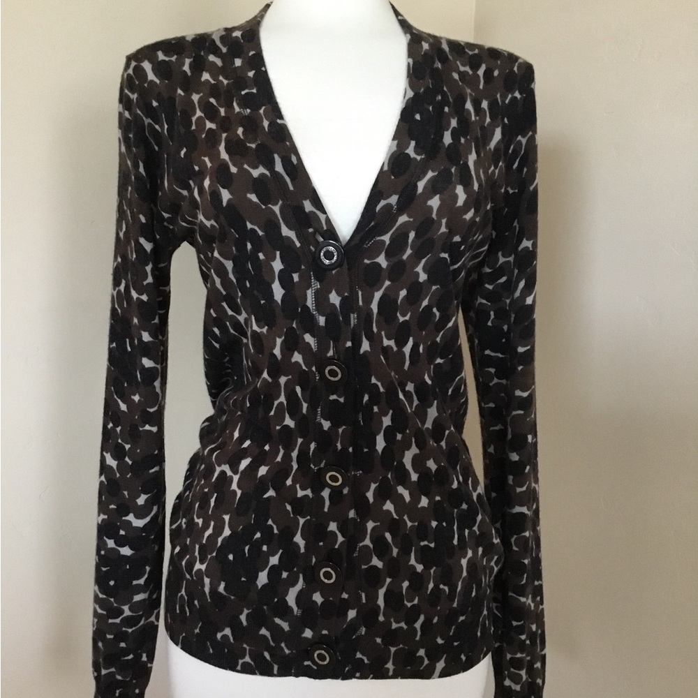 Tory Burch Cardigan Animal Leopard Print Size See Measurements.